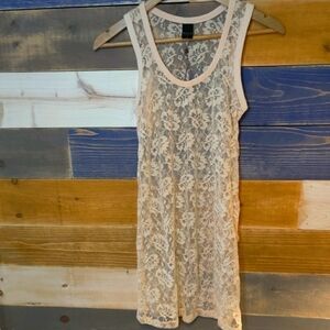 Vila Lace Tunic Dress Tank cream beige M lace